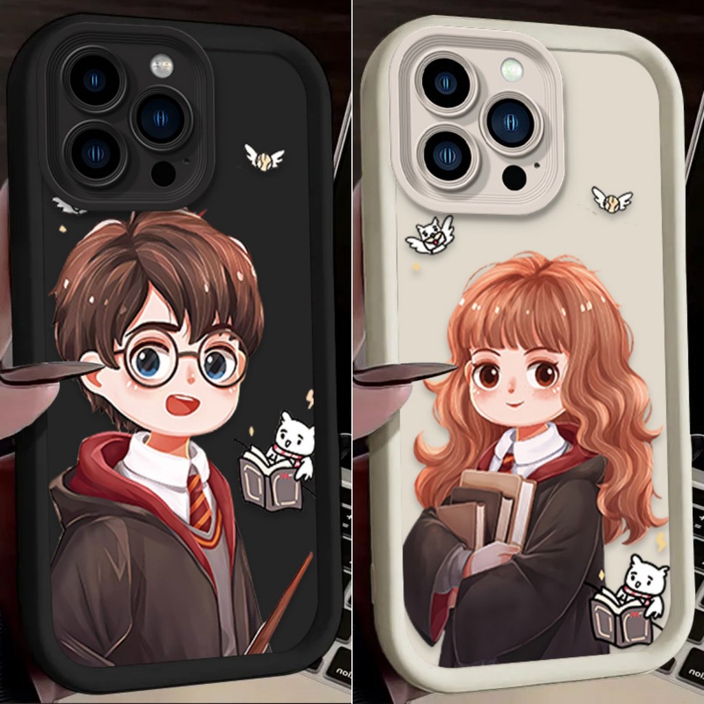 for iPhone 16 15 14 13 12 11 PRO MAX XR XS X 8 7 6 6S PLUS Full protection casing Cute couple Potter case