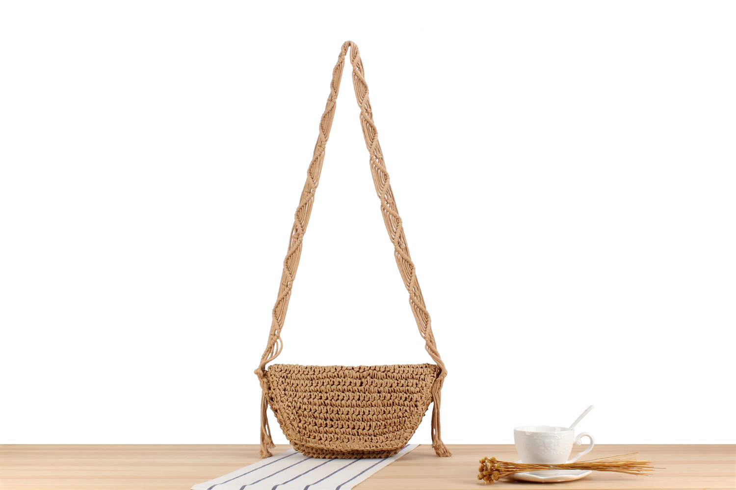 Damenmode Einzel-Schulter-Strohtasche pastoralen Stil Strandtasche_voghion.com