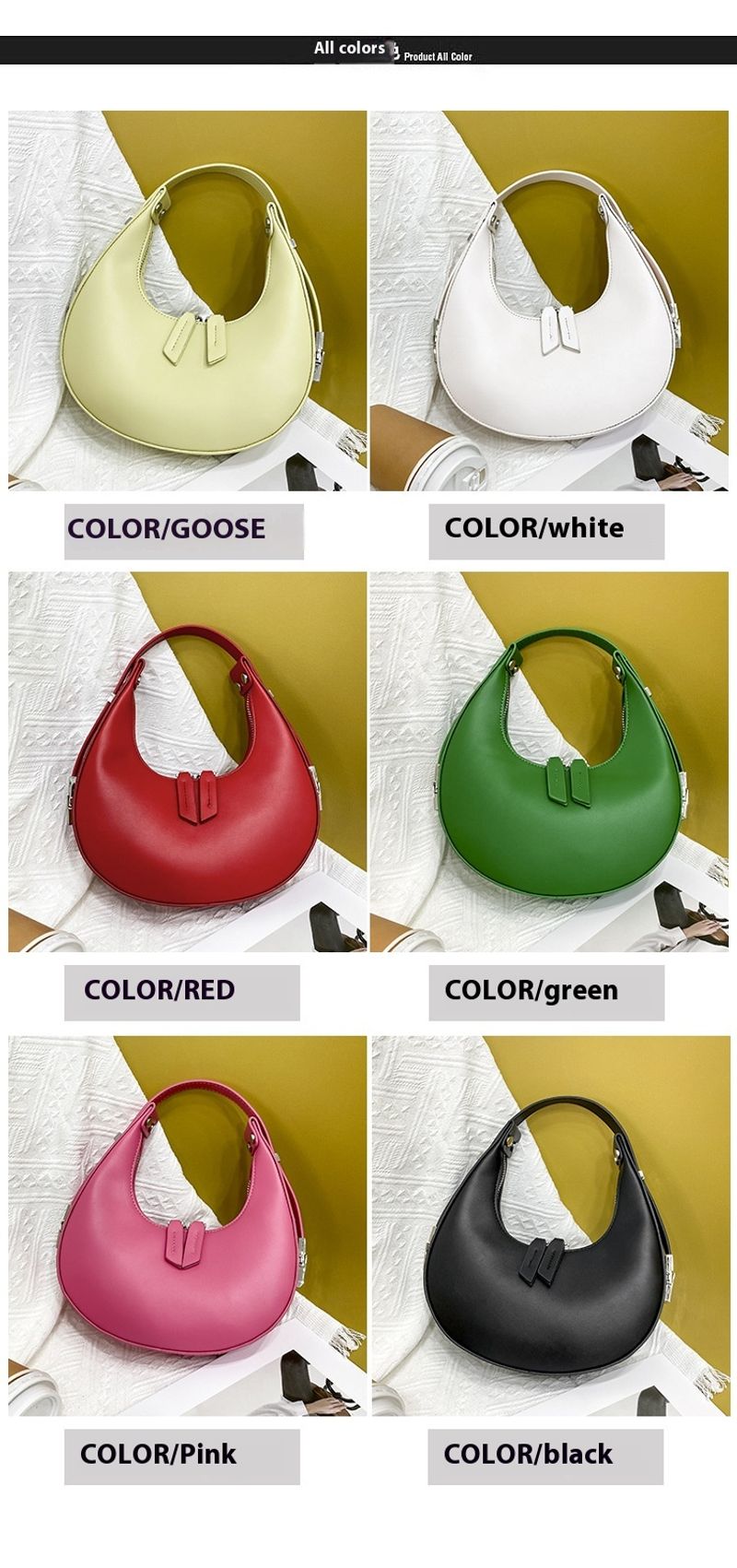 2024 Neue Nischendesign-Handtasche, modisch, bonbonfarben, trendig, eine Schulter, Unterarm-Dump-Tasche, geeignet für_voghion.com