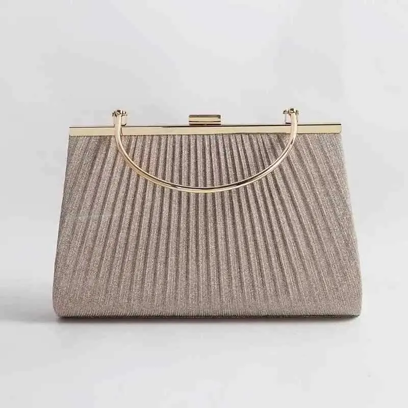 Heißer Verkauf Mond Aprikose Abend Kupplung Partei Kette Schulter Tasche Weibliche Pailletten Hochzeit Geldbörse Handtasche für WomenC241211_voghion.com