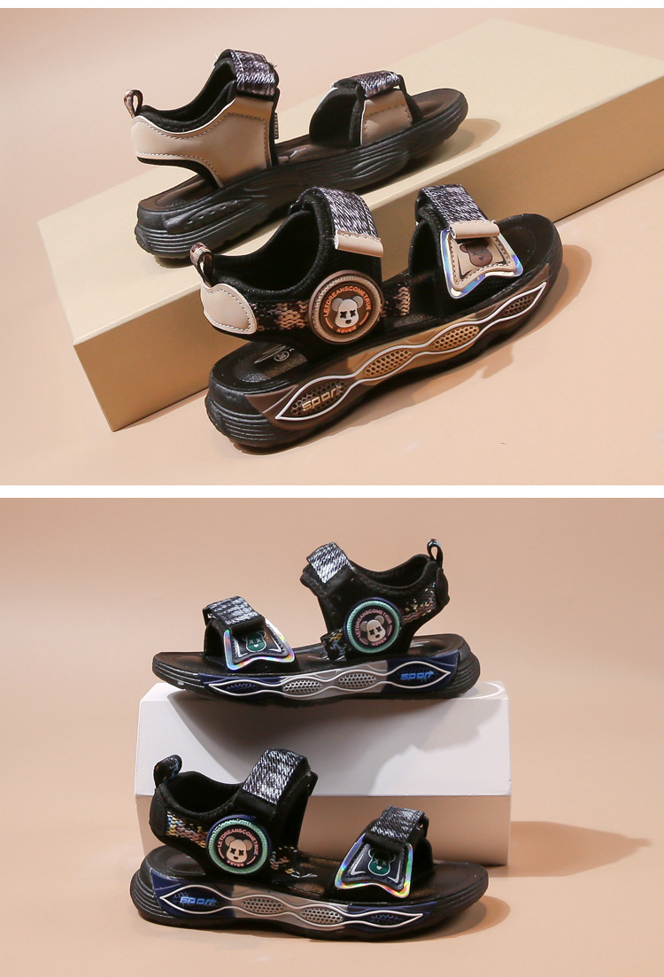 Strandschuhe für Kinder 2024 Neue schöne Sandalen für Jungen für große Kinder Rutschfest und verschleißfest Sommergeruchsvermeidung_voghion.com