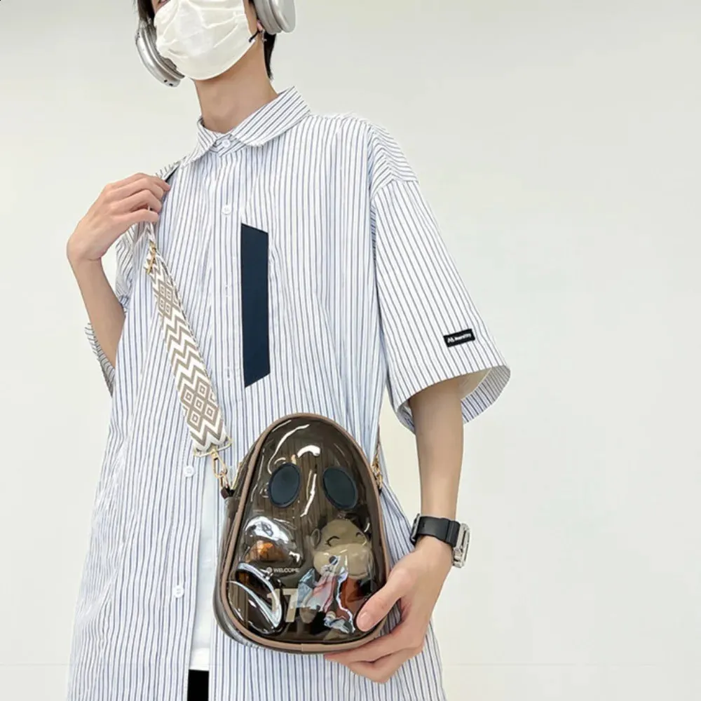 Portofel amuzant din PVC cu fantome și bomboane, pentru Halloween, tip crossbody, transparent, în culoare solidă, pentru telefon mobil, 240823_voghion.com