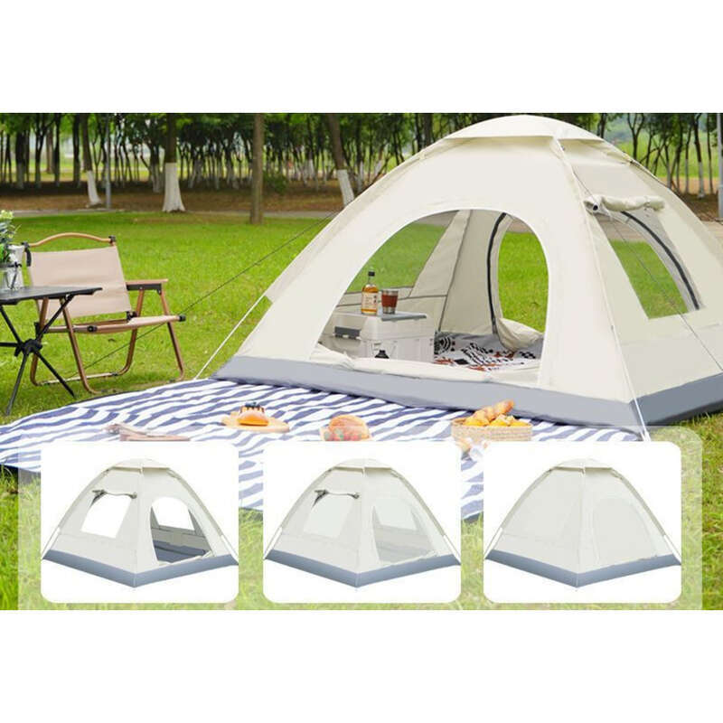 Utendørstelt for 2 personer med fortykket utstyr, bærbar og automatisk pop-up, 3-4 personers camping utendørs, regntett_voghion.com