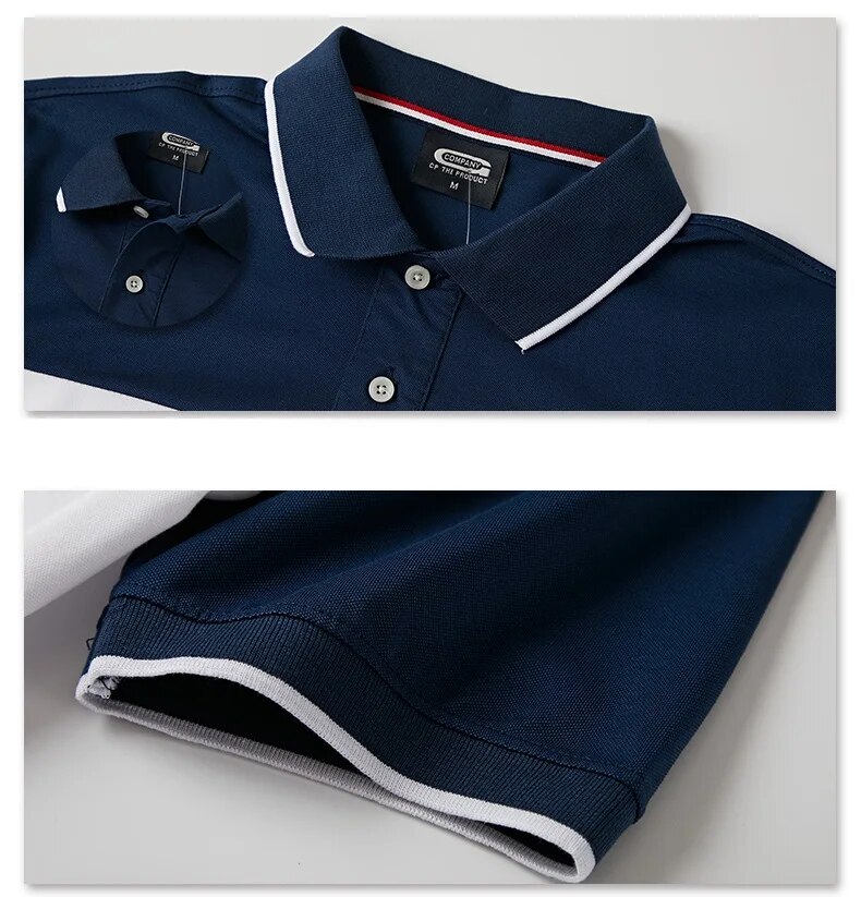 Shirt Men Big Tall Short Sleeves Cool Top Tees Cotton Male Large Tee Summer Fit Slim Patchwork Polo Shirts Plus Size_voghion.com