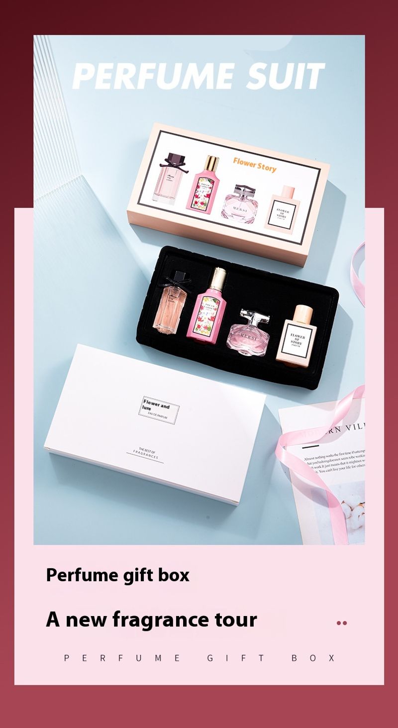 2024 Neues heißes vierteiliges Set Huayue Blooming Geschenkbox Langlebiges Damenparfüm_voghion.com