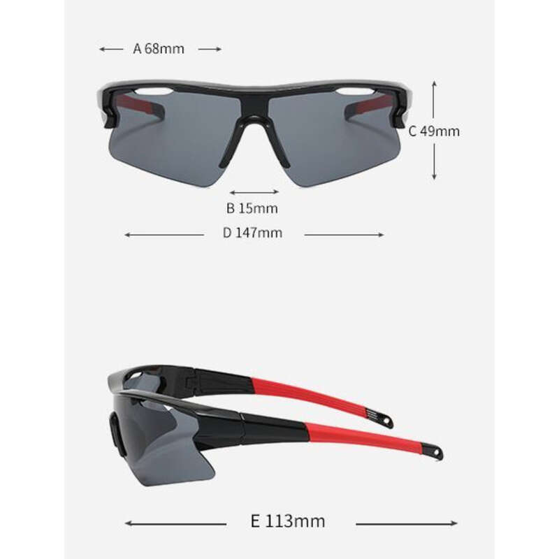 Stil sport, Tendință la modă, Ochelari antivânt pentru ciclism, Ochelari de soare cu ramă jumătate, Ochelari de soare rezistenți la UV pentru exterior_voghion.com