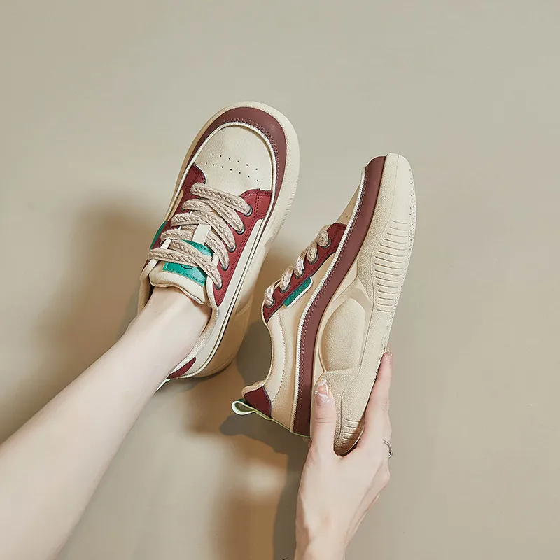 Thick Soled Shallow Low Cut Dad with Mesh for Comfortable Breathability Minimalist and Versatile Casual Board Shoes_voghion.com