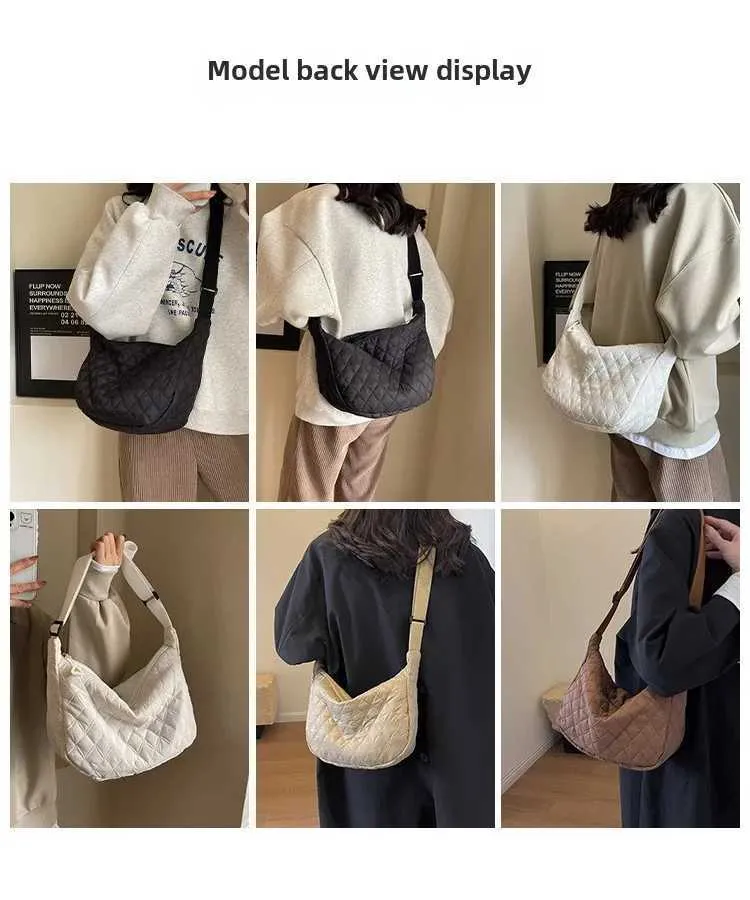Sac à bandoulière rétro en nylon pour femmes, sac à main décontracté et étanche pour sans-abri, literie pour femmes, grande capacité, Y241123_voghion.com