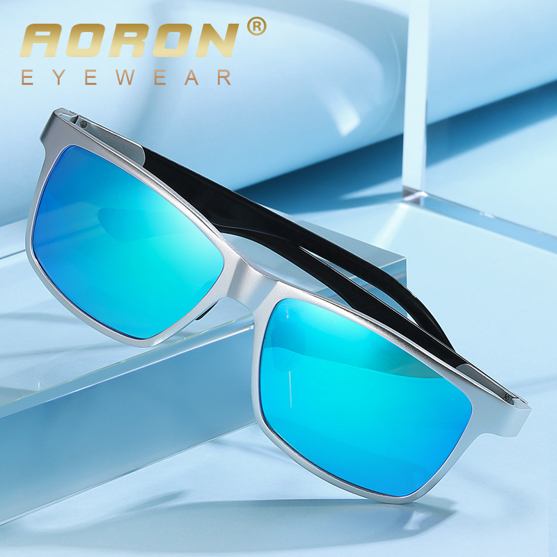 Aolong Nuovi occhiali da sole polarizzati in alluminio e magnesio, colorati, in fibra di carbonio, per uomo e donna, alla moda, con cambio colore notturno_voghion.com