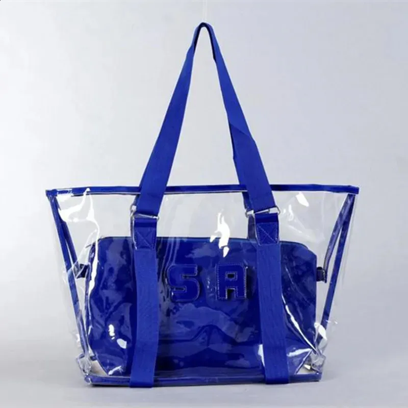 Candy color Transparent Bags Summer Package PVC clear Beach Jelly Crystal Shoulder Bag Women Handbag drop 240731_voghion.com