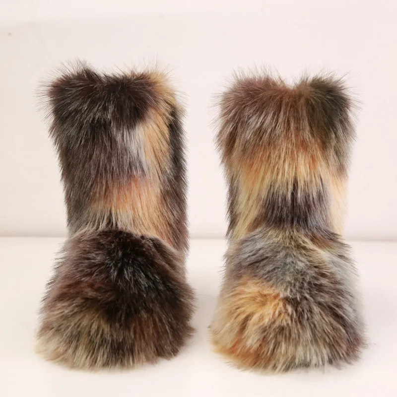 Dames laarzen platform schoenen Mode winter laarzen roze geel groen meisje dames sneeuw laarzen enkel hoog bont Wandelen Sneakers_voghion.com