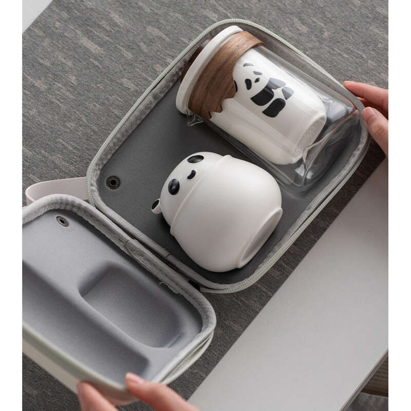 Panda Kung Fu Taass Tragbare Reeset, Dëppen, Schnell Gäscht Téi Taass, Héichwäerteg Geschäftsgeschenk_voghion.com