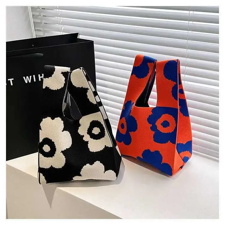 Borsa a mano in tela artistica giapponese di grande capacità, modello Geely, portafoglio con nodo casual e borsa da polso alla moda e versatile Wens_voghion.com