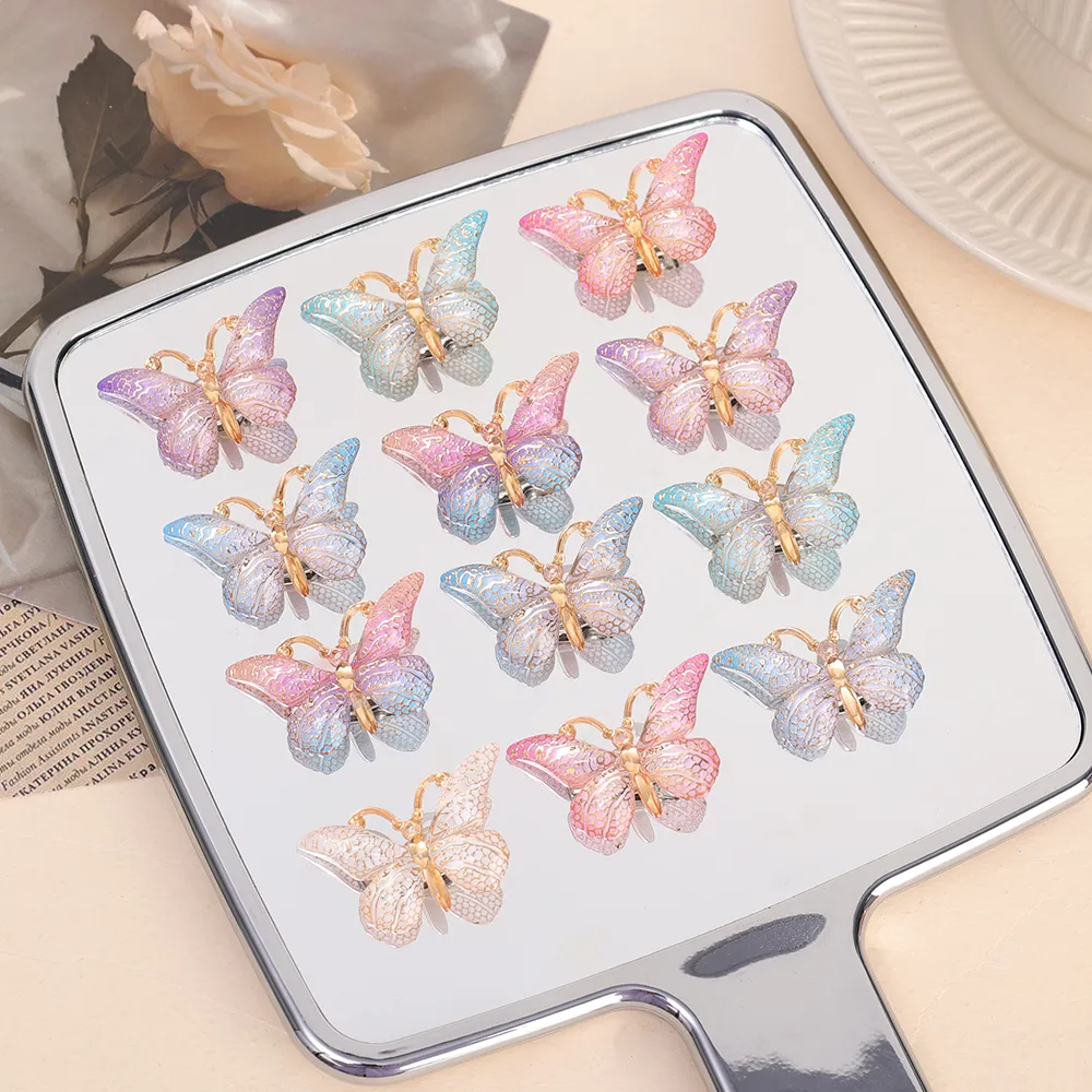 Dolce farfalla fermagli carino donne sfumato piccole forcine mini neonate colori barrette copricapo accessori per capelli_voghion.com