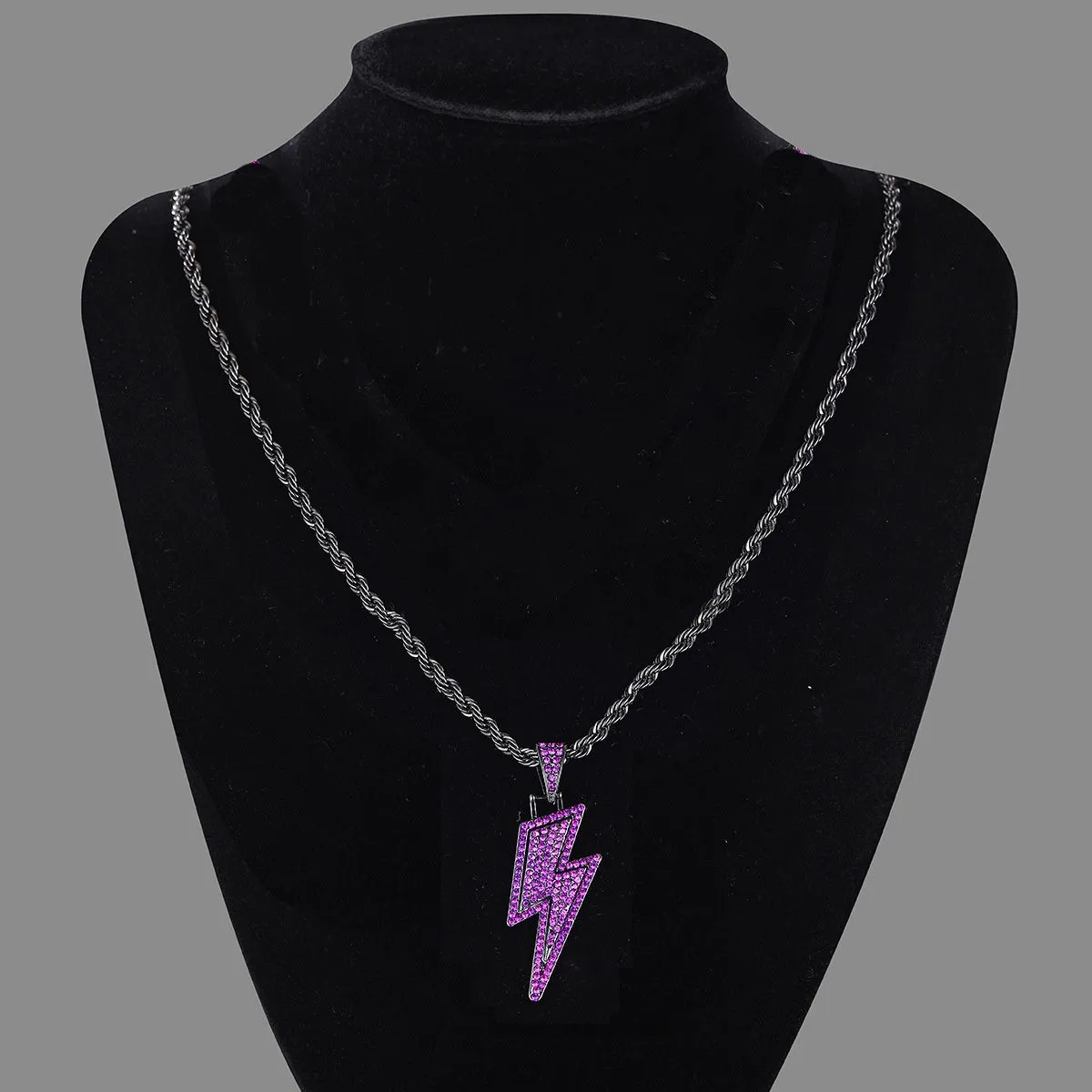Κολιέ με κρεμαστό κόσμημα TopBling Hip Hop Lighting, αλυσίδα τένις, πλήρες ζιρκόνι, άνδρες, γυναίκες, κοσμήματα_voghion.com