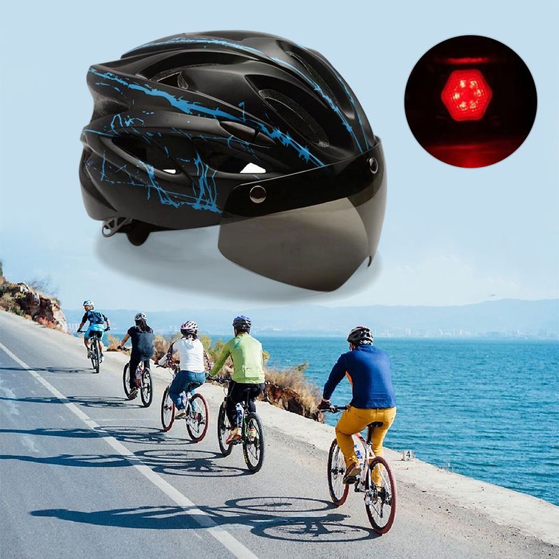 ÚJ Cycg Férfi Női LED-es világítású hegyi kerékpár sisak lencse kerékpározáshoz, sport gördeszkázáshoz, robogóhoz_voghion.com