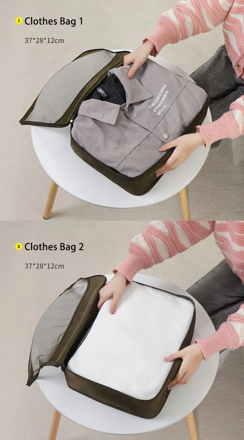 7-teiliges Reise-Set für Kleidung, Schuhe, Toilettenartikel, Aufbewahrungstasche, tragbar, für Kleiderschrank, BH, Socken, Hosen, Organizer, groß_voghion.com