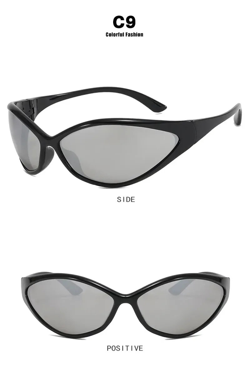 Ochelari de soare Y2K de designer de brand Sport ochelari de soare pentru femei pentru bărbați Vintage Punk ochelari de soare Future Riding Steampunk ochelari_voghion.com