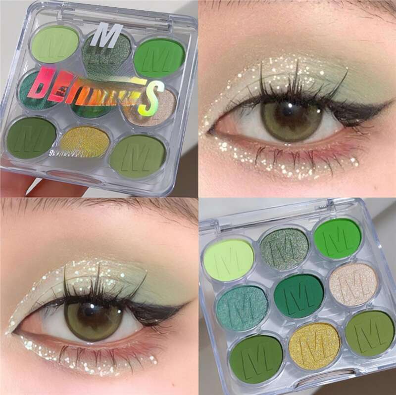 Palette Color Nine Fine Glitter Blu Verde Viola Ombretto per trucco teatrale_voghion.com