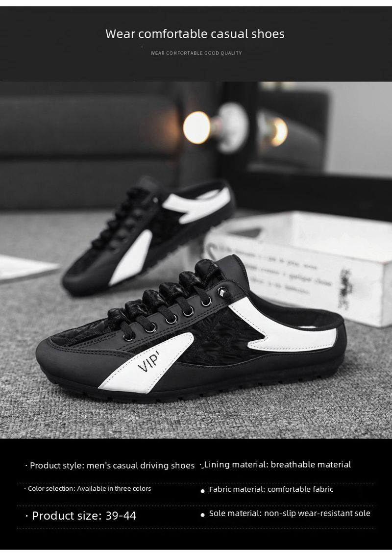 Desodorante para hombre Baotou Drag Primavera 2024, nuevo atuendo, pantuflas sin cordones y para conducir, zapatos casuales sin tacón_voghion.com