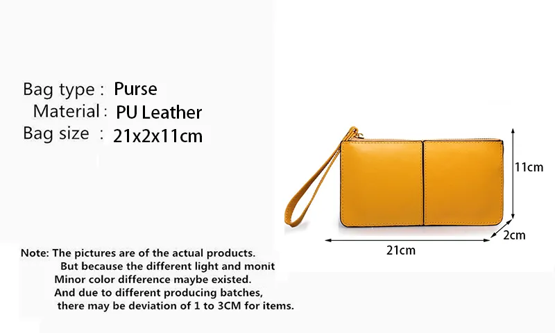 Yogodlns Fashion Solid Color Wallet Female PU Leather Handbag Long Zipper Clutch Card Holder Coin Purse Multi-layer_voghion.com
