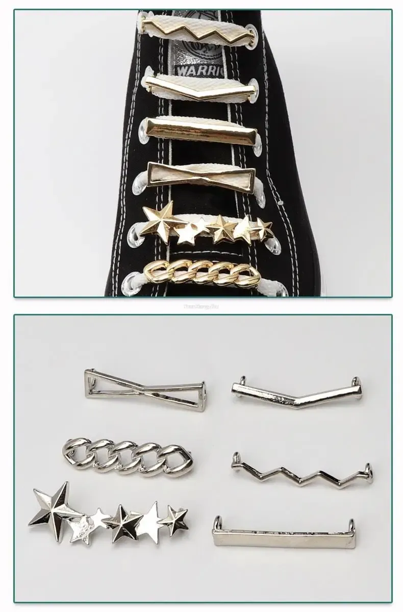 Shoe Parts Accessories 1Pcs Metal Charms Fashion Gold sier Sneakers Girl Gift decoration DIY Shoelaces Buckles Shoes_voghion.com