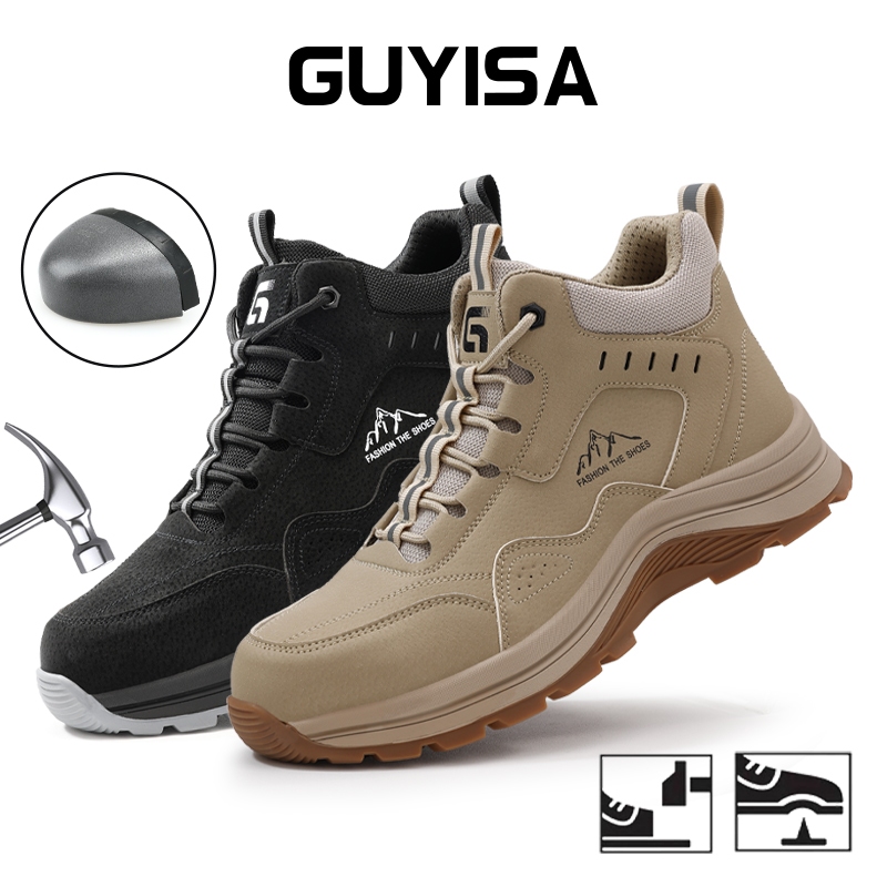 GUYISA Safety Boots Men's Work Shoes Wear Resistant And Slip Resistant High-cut 5039 38-45_voghion.com
