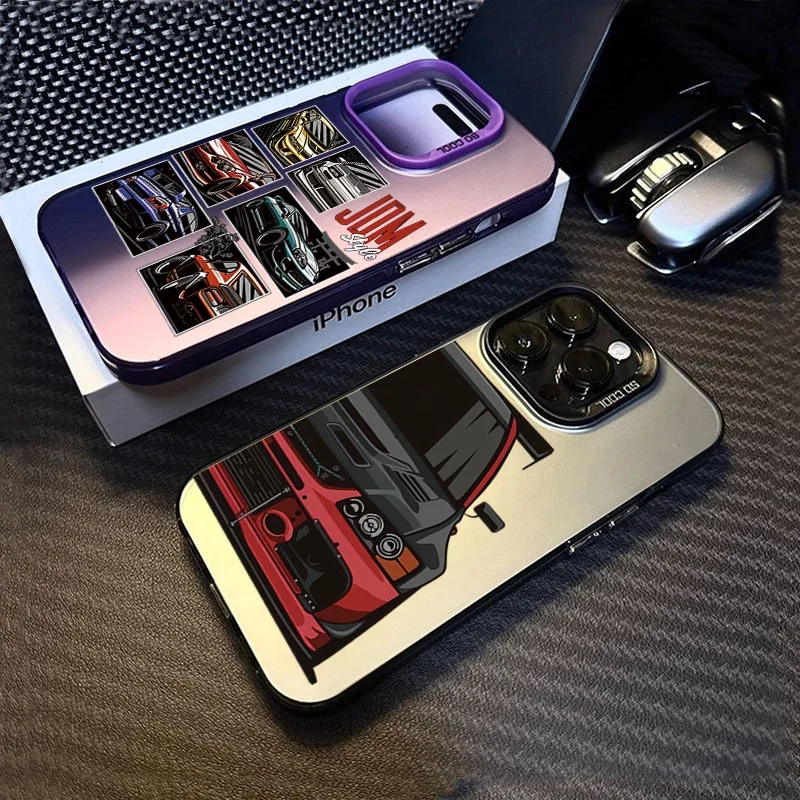 Capa rígida matte de carro esportivo jdm para iphone pro max_voghion.com