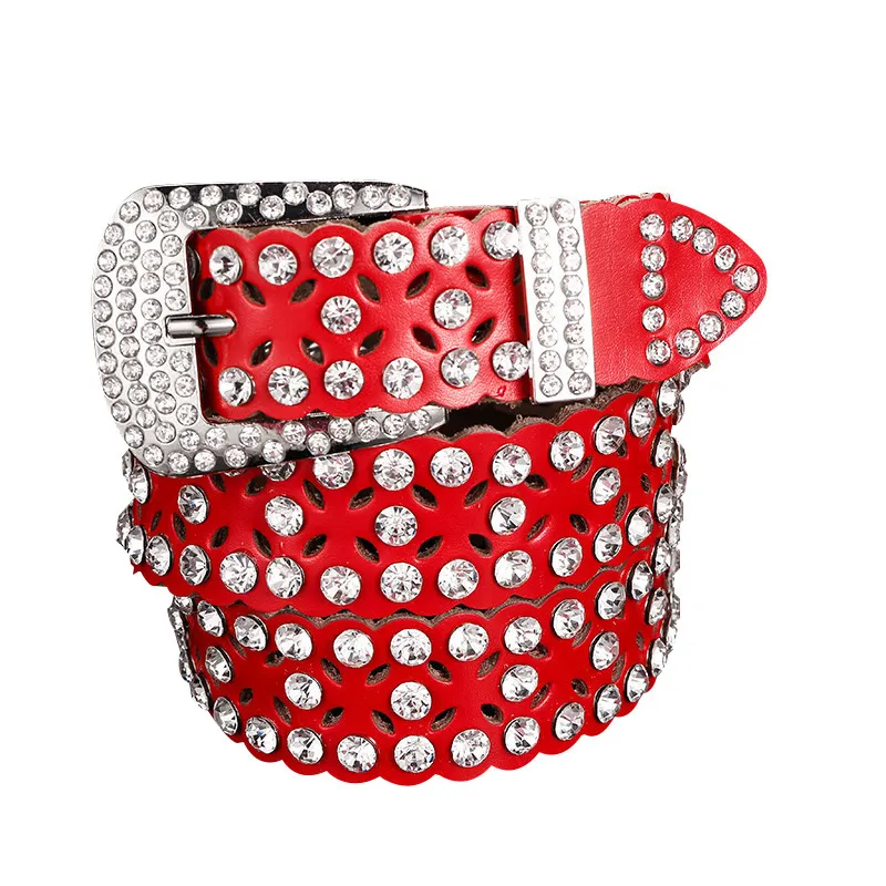 2022 Rhinestines For Women Designer Diamond Belt Width 3.3CM Cowskin Shine Classic Female Waist Belts_vogarts.com