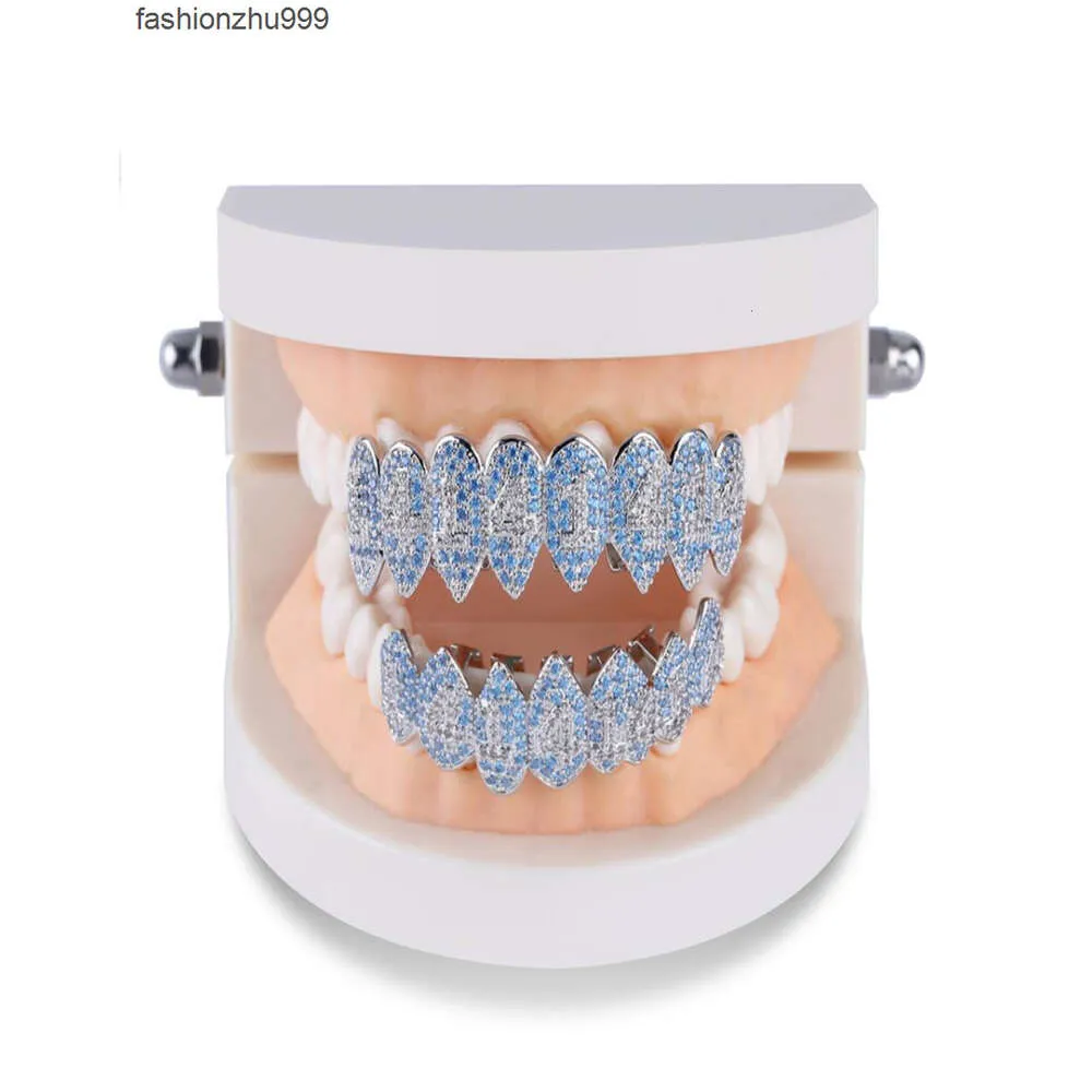 Sier Color Iced Out 1414 Gold Grillz Crystal Accessories Top Bottom Grills Teeth Body Jewelry Hip Hop Bling Cubic Zircon7281835_voghion.com