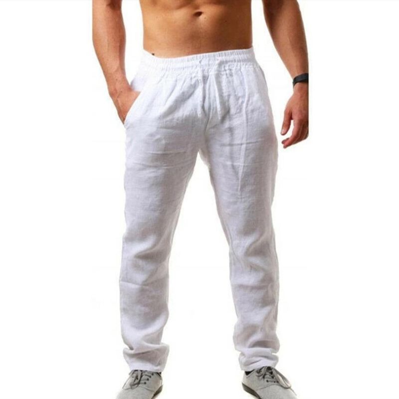 2023 Sommer Herren Hip Hop Atmungsaktive Baumwolle Hanf Lose Entspannte Sporthose_voghion.com