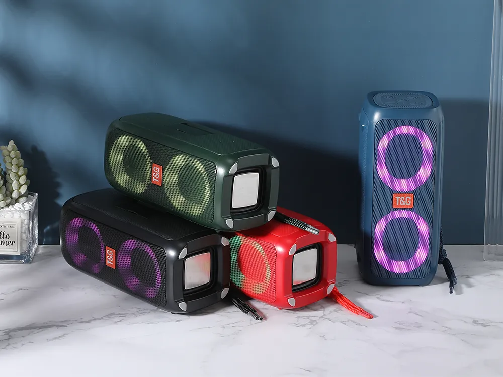 TG333 Portable Wireless Bluetooth Subwoofer Waterproof Outdoor TF USB Stereo With Phone Stand Speaker_voghion.com
