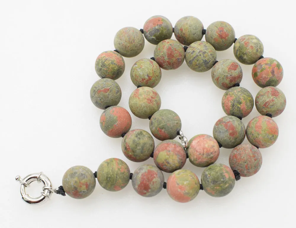 Chaînes Pierres d'agates vertes 12 mm 14 mm Collier rond flou Bracelet 18 pouces 7,5 pouces Perles en gros_voghion.com
