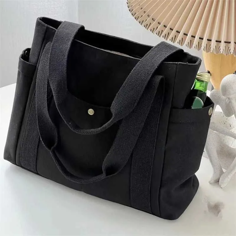 Borsa a tracolla in tela di grande capacità per il lavoro, per studenti, per vestiti e libri, in stile universitario, nuova Y241011_voghion.com