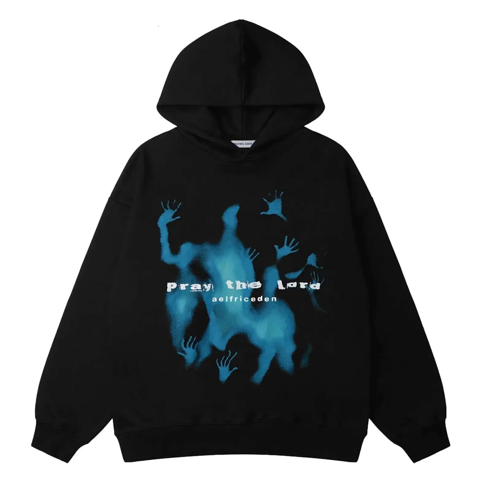 Sweat-shirt à capuche surdimensionné à manches longues, style streetwear, décontracté et à la mode, avec imprimé rétro, motif Eden, par Aelfric_voghion.com