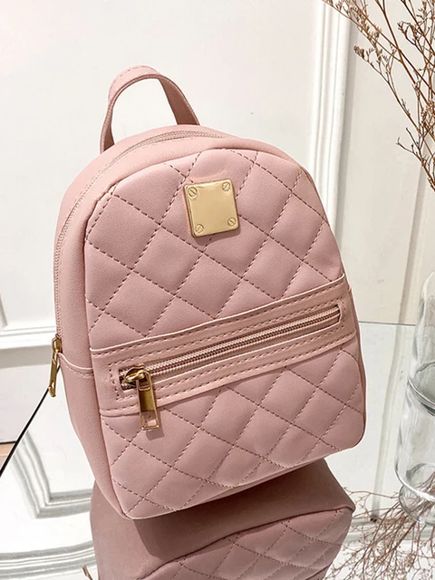 Sac à dos à motif à carreaux en losange, grande capacité, bandoulière, décontracté, pour téléphone portable, pour femmes_voghion.com
