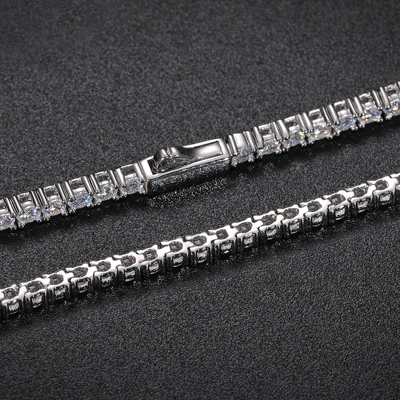 Dropshipping Pulsera 2mm 2,5mm Sterling Sier Pass Diamo Test VVS Moissanite tenisový náramek pro ženy a dívky_voghion.com