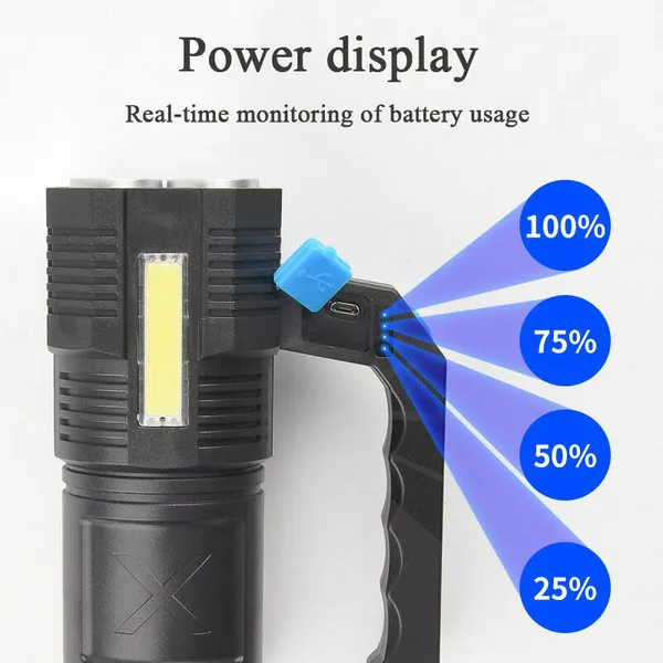 Super Hell LED Handscheinwerfer Camping Suchscheinwerfer Taschenlampe_voghion.com
