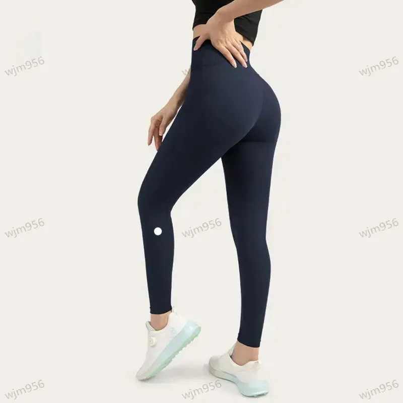 lycra fabric Solid Color Women yoga pants High Waist Gym Wear Leggings Elastic Fiess Lady Outdoor Sports Trousers_voghion.com