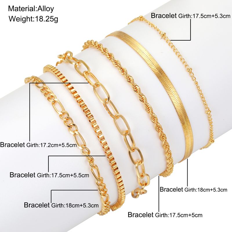 Boheemse minimalistische hand sieraden metalen dames set 6 multi layer ketting eenvoudige armband_voghion.com