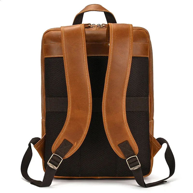 Mochila para portátil de 14" y 15,9" de piel auténtica para hombre, de piel de Caballo Loco, 240902_voghion.com