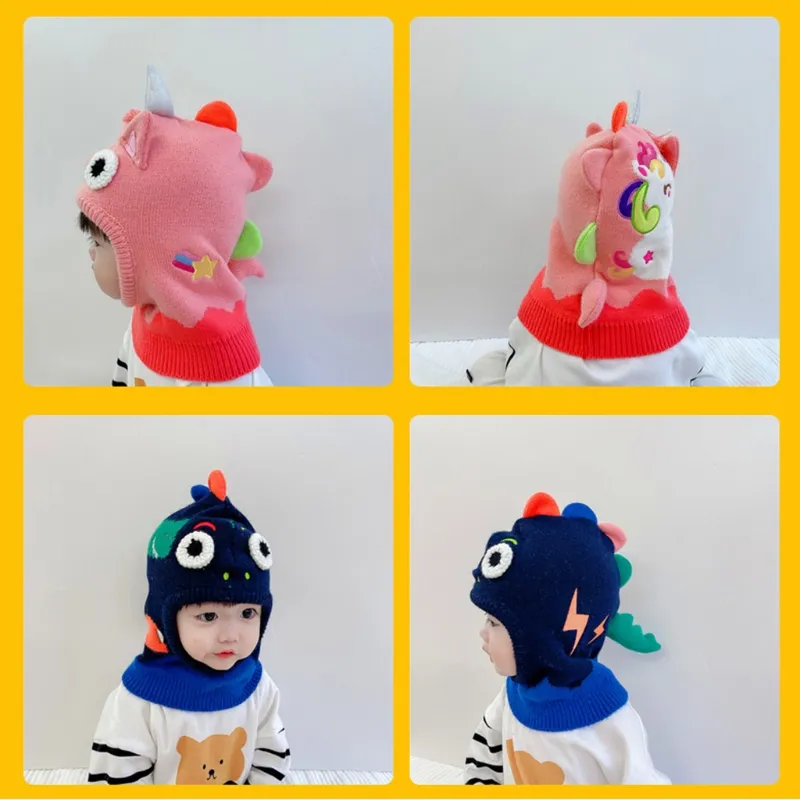 Berretti N7YD Per Pony/Dinosauro Sciarpa Invernale Lavorata A Maglia Completo Copricapo Passamontagna Antivento Attività All'aria Aperta Sport Baby Gi_voghion.com