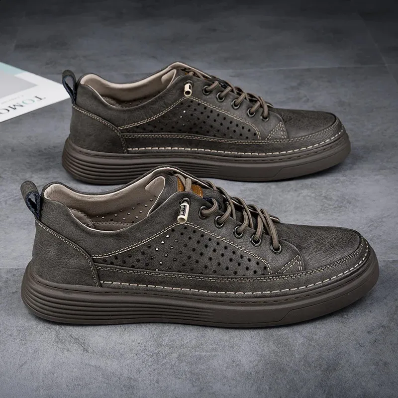 Abnkarwin Homens Couro Casual Sapatos Baixos Clássico Moda Primavera Verão Outono Inverno Tamanho Grande 47 240702_voghion.com