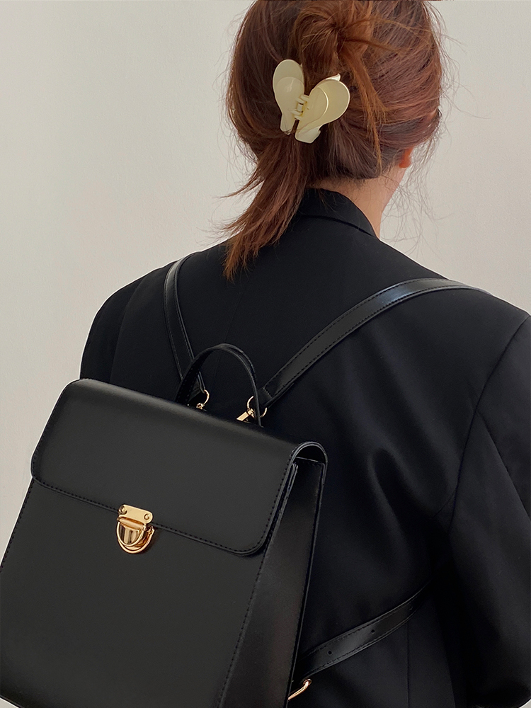 Borsa a doppia spalla, zaino JK, nicchia, nero, college femminile semplice stile giapponese, nero versatile_voghion.com