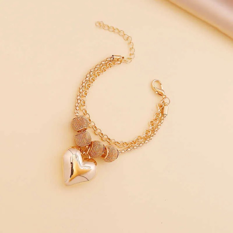 HOVANCI orecchini placcati in oro con collana e bracciale a forma di cuore per donna_voghion.com