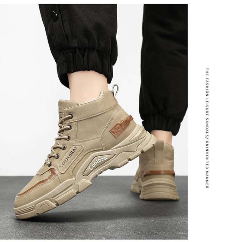 Nuovo autunno Martin Trendy Versatile, suola spessa, antiscivolo, scarpe da lavoro alte, stivali corti da uomo, scarpe antinfortunistiche_voghion.com