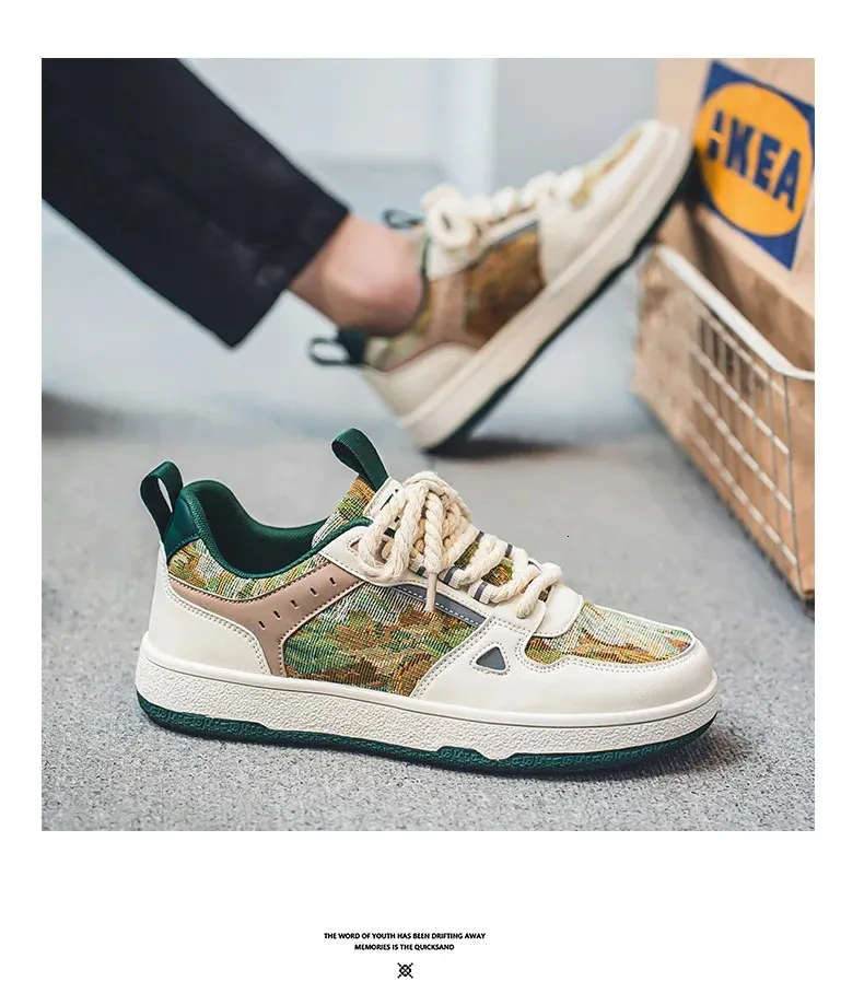 Chaussures de skateboard décontractées à plateforme Van Gogh pour femmes et hommes, motif graffiti 3D, nuit étoilée, 250226_voghion.com