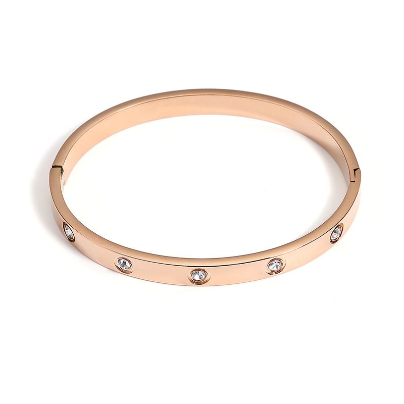 Casual Simple Style Streetwear Geometric 304 Stainless Steel Zircon Bangle In Bulk_voghion.com