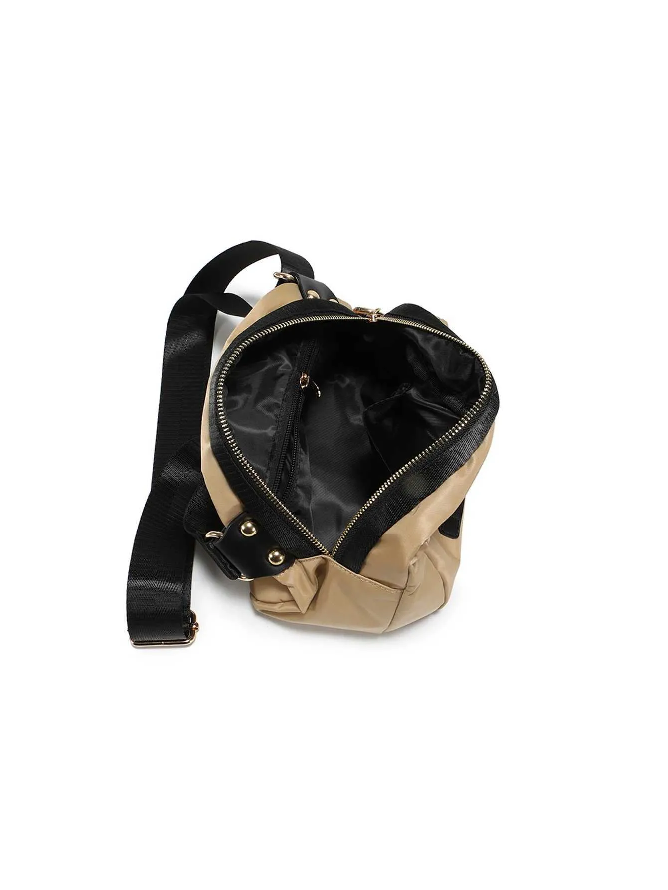 Sac à bandoulière minimaliste décontracté noir de petite taille pour le sport, le rangement en plein air, le nylon, le pack fantaisie C241022_voghion.com