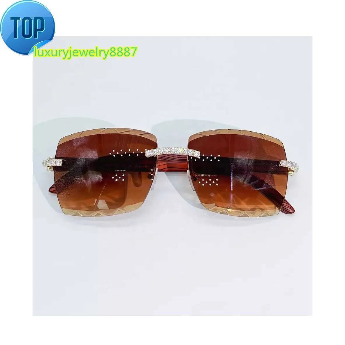 Personalized Iced Out Glasses 10K Soild Gold Natural Real Lab Moissanite Diamonds Sunglasses_voghion.com